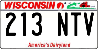 WI license plate 213NTV
