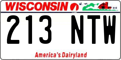WI license plate 213NTW