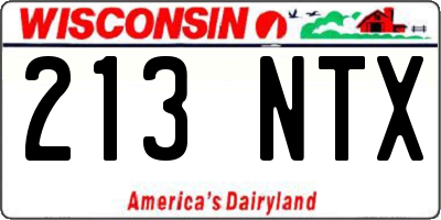 WI license plate 213NTX