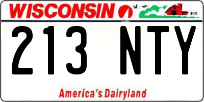 WI license plate 213NTY