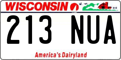 WI license plate 213NUA