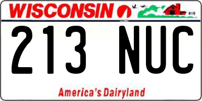 WI license plate 213NUC