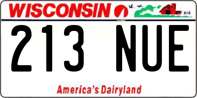 WI license plate 213NUE