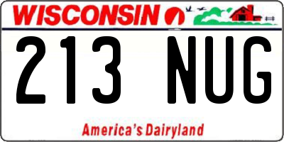WI license plate 213NUG