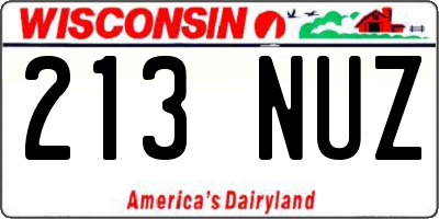WI license plate 213NUZ