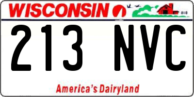 WI license plate 213NVC