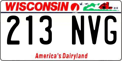 WI license plate 213NVG
