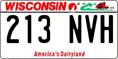 WI license plate 213NVH