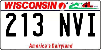 WI license plate 213NVI