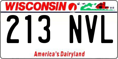 WI license plate 213NVL