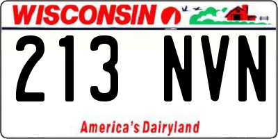 WI license plate 213NVN