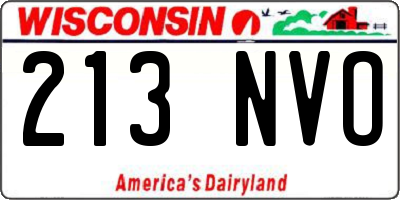 WI license plate 213NVO