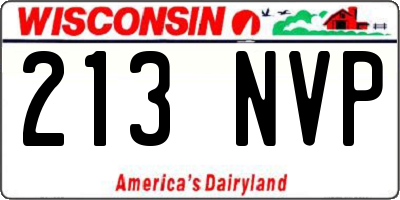 WI license plate 213NVP