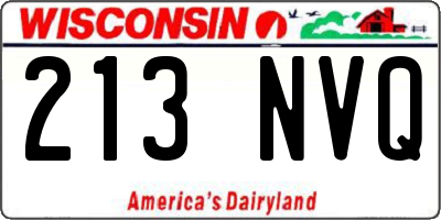 WI license plate 213NVQ