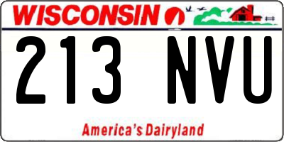 WI license plate 213NVU