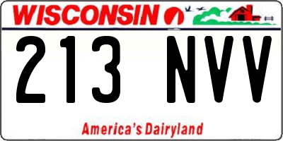 WI license plate 213NVV