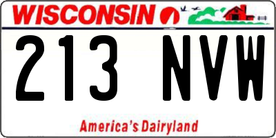WI license plate 213NVW