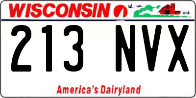 WI license plate 213NVX