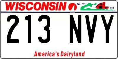 WI license plate 213NVY