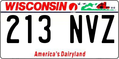 WI license plate 213NVZ