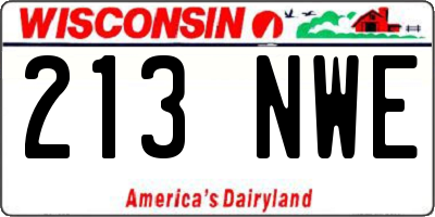 WI license plate 213NWE