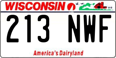 WI license plate 213NWF