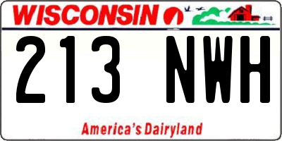 WI license plate 213NWH