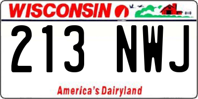 WI license plate 213NWJ