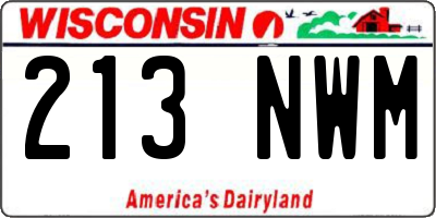 WI license plate 213NWM