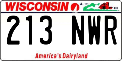 WI license plate 213NWR