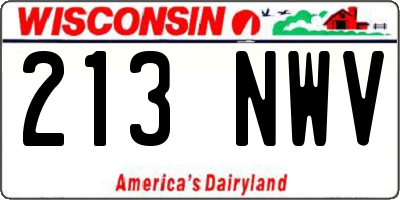 WI license plate 213NWV