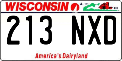 WI license plate 213NXD