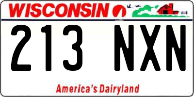 WI license plate 213NXN
