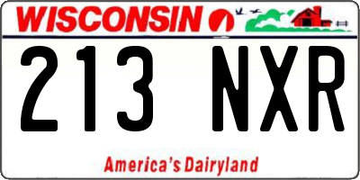 WI license plate 213NXR