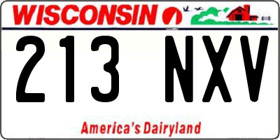 WI license plate 213NXV
