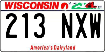WI license plate 213NXW