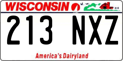 WI license plate 213NXZ