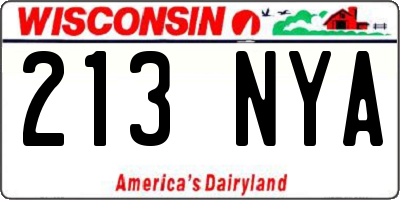 WI license plate 213NYA