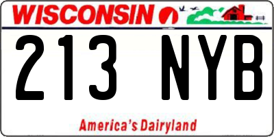 WI license plate 213NYB