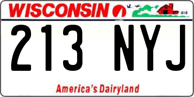 WI license plate 213NYJ