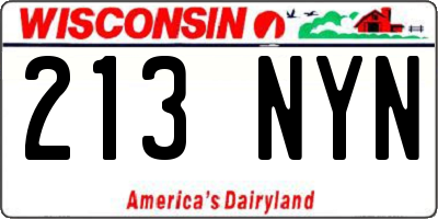 WI license plate 213NYN