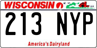 WI license plate 213NYP