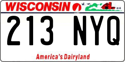 WI license plate 213NYQ