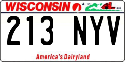 WI license plate 213NYV