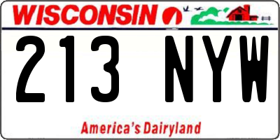WI license plate 213NYW