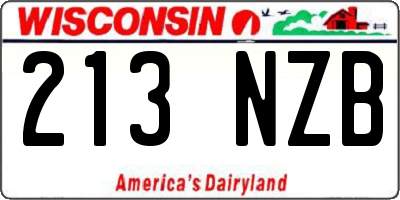 WI license plate 213NZB