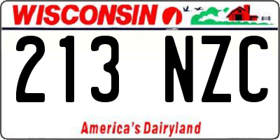 WI license plate 213NZC