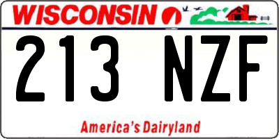 WI license plate 213NZF