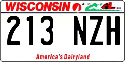 WI license plate 213NZH