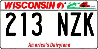 WI license plate 213NZK